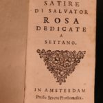 1695 1st ed Satire of Salvatore Rosa Order of the Garter ARMS! Italian Poetry