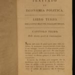 1817 ECONOMICS 1st Italian ed Jean Baptiste SAY Finance Supply Demand Napoleon