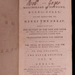 1781 Memoires of Duke of Sully France Henry IV Huguenot Utopian Europe IRISH ed