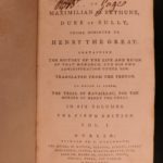 1781 Memoires of Duke of Sully France Henry IV Huguenot Utopian Europe IRISH ed