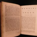 1781 Memoires of Duke of Sully France Henry IV Huguenot Utopian Europe IRISH ed