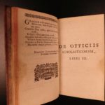 1664 Mercier SIGNED Officiis Scholasticorum & ERASMUS Civilitate Morum Pedagogy