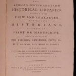 1776 Books & Bibliography English Scottish Irish Libraries LAW Records Nicolson