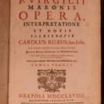 1769 Naples ed VIRGIL Bucolics Georgics Mythology Latin Rural Poetry 2v Set