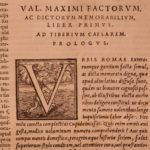 1558 Valerius Maximus Dictorum et Factorum Tiberius Greek ROME Philosophy Badius