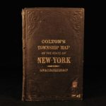 1870 Colton Railroad New York ENORMOUS Color Township MAP Canada Geography