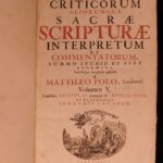 1684 Famed Bible Commentary of English Matthew Poole England Synopsis Criticorum