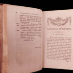 1794 EARLY American Biography Belknap Columbus Soto Cortez Magellan Puritans 2v