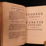 1689 Table of Cebes Stoic Philosophy Greek & Latin Cebetis Tabula Gronovius