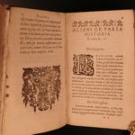 1602 Claudius Aelianus Varia Historia Greco-Roman History Mythology Fishing Art