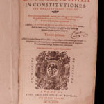 1599 LAW Commentary on Constitutions French Roman Juris Civilis Pierre Rebuffi
