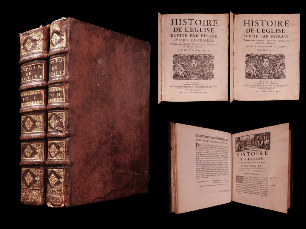 Histoire de l’eglise écrite par eusèbe évêque de césarée…par socrate. Louis cousin.