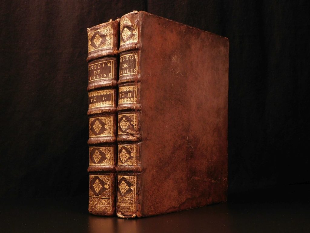 1675 eusebius 1ed early church history caesarea & socrates french cousin 2v | <em>“i myself have read the writings and teachings of the heretics, polluting my soul for a while with their abominable notions, though deriving this benefit: i was able to refute them for myself and loathe them even more. ” </em> <em>― </em>eusebius<em>, the church history</em> <em> </em> <em>many historical accounts of the church have been written since the church began. None, though, seem to be as important or have had as long lasting of an impact as that of eusebius. Eusebius’s ‘church history’ is considered the pioneering work on the history of the church. He details the life of jesus through emperor constantine’s military victories </em>(ca. 325 ad). <em> </em> <em>another notable church history was written by 5<sup>th</sup>-century historian socrates scholasticus. Socrates’s ‘historia’ covers the period of the church immediately following that of eusebius, describing the events that would eventually lead to the council of chalcedon. </em> <em> </em> <em>these church histories were edited and translated into french by louis cousin and published as part of a grand ‘history of the church’ consisting of these two accounts as well as others. A rare 1675 first edition published in paris. </em>