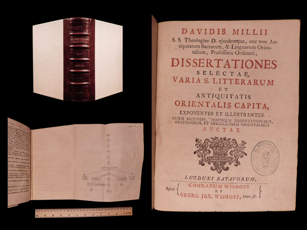 Davidis millii s. S. Theologiae d. Ejusdemque, nec non antiquitatum sacrarum, & linguarum orientalium, in academia trajectina, professoris ordinarii, dissertationes selectae, varia s. Litterarum et antiquitatis orientalis capita, exponentes et illustrantes. Curis secundis, novisque dissertationibus, orationibus, et miscellaneis orientalibus auctae. David mill.