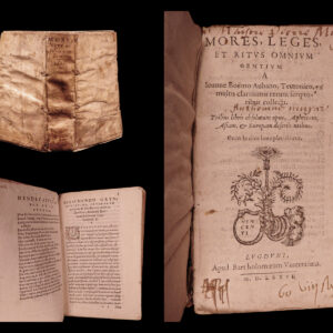Mores, leges et ritus omnium gentium, a Joanne Boëmo … – ex multis clarissimis rerum scriptoribus collecti. Johann Boemus.