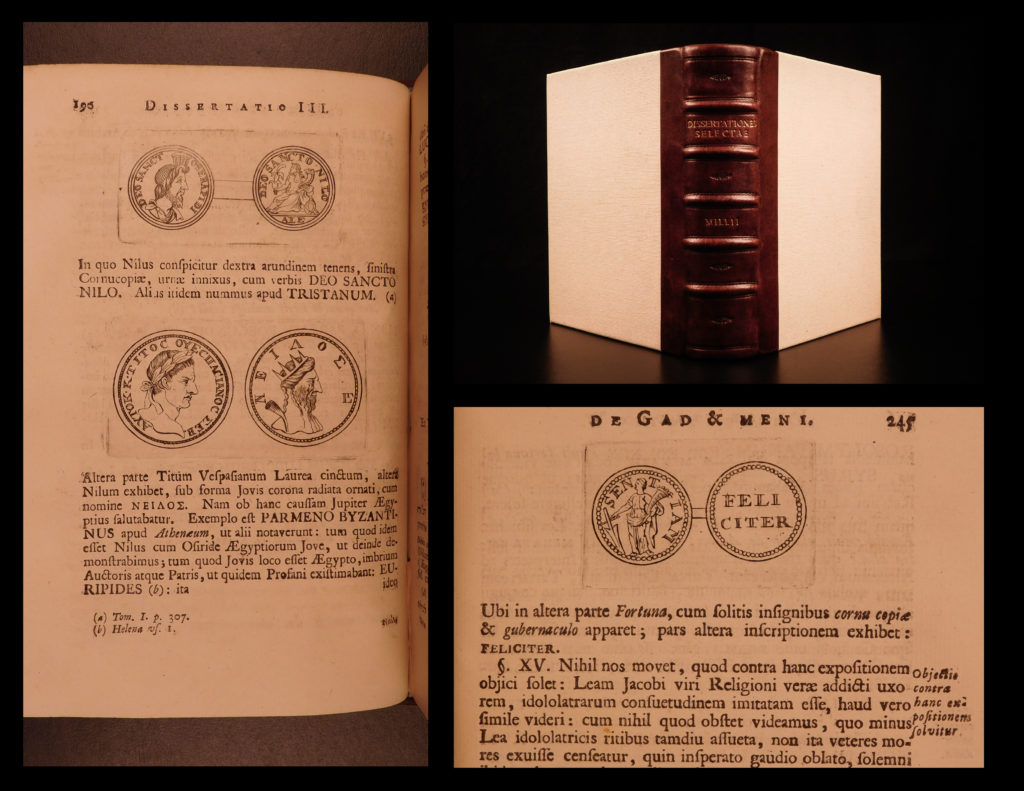 1743 1ed david mill oriental treatises muslim arabic muhammed islam coins rare | <em>david mill was an 18<sup>th</sup>-century germany orientalist known for his reformed theological views. While professor of oriental studies at the university of utrecht, mill wrote a number of dissertations on mahomet and islam, arabic language etymology, hebrew manuscripts, and speeches of muhammed. One particularly desirable treatise is mill’s ‘mohammedism before mohammed’. </em> <em>this exceedingly rare first edition of these dissertations is illustrated with six folding engraved plates of various language examples, in text illustrations of coins and medals, and a thorough bible index of references. </em>