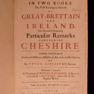 1673 1ed Peter Leycester Historical Antiquities Ireland Cheshire England FOLIO