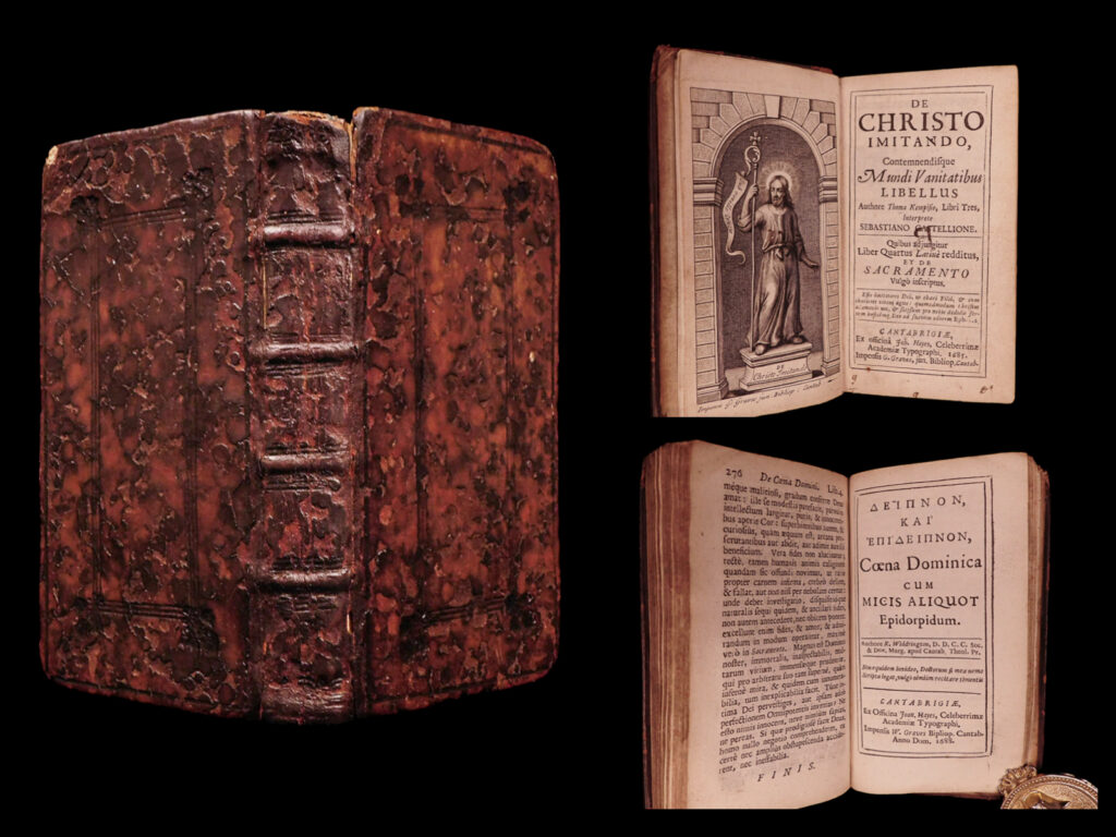 De christo imitando, : contemnendisque mundi vanitatibus libellus authore thoma kempisio, libri tres, interprete sebastiano castellione. Quibus anjungitur liber quartus de coena dominica latinè redditus. Thomas a kempis.