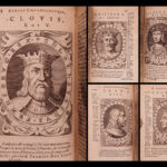 1682 History of France Mezeray Clovis Pharamond Legends Saint Louis IX Portraits