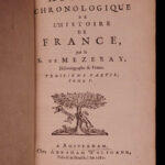 1682 History of France Mezeray Clovis Pharamond Legends Saint Louis IX Portraits