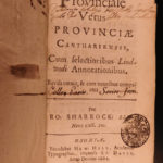 1664 English LAW Lyndwood Provinciales Acton + Sharrock Canterbury Oxford