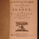 1682 History of France Mezeray Clovis Pharamond Legends Saint Louis IX Portraits