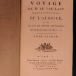 1790 1st ed Vaillant Africa Voyages Hottentot Ethnology Zoology Birds Giraffe 2v