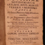 1733 Astronomy Novissimae Italian Mathematics Galileo Trigonometry Angel Capelli
