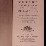 1790 1st ed Vaillant Africa Voyages Hottentot Ethnology Zoology Birds Giraffe 2v