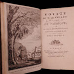 1790 1st ed Vaillant Africa Voyages Hottentot Ethnology Zoology Birds Giraffe 2v