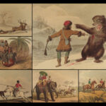 1841 1ed Foreign Field Sports Color Illustrated Hunting Fishing WHALING Howitt