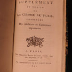 1788 1ed RARE Marolles Chasse au Fusil RIFLE Hunting Crossbows Guns Illustrated