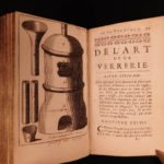1697 1ed Art of GLASS & Glassware Blancourt Alchemy Philosopher’s Stone Mirrors