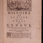 1730 History Geneva Switzerland 1ed Illustrated Swiss City Views Coins 2v Spon