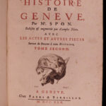 1730 History Geneva Switzerland 1ed Illustrated Swiss City Views Coins 2v Spon