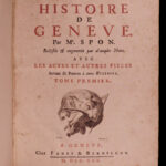 1730 History Geneva Switzerland 1ed Illustrated Swiss City Views Coins 2v Spon