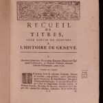 1730 History Geneva Switzerland 1ed Illustrated Swiss City Views Coins 2v Spon