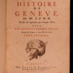 1730 History Geneva Switzerland 1ed Illustrated Swiss City Views Coins 2v Spon