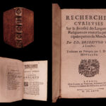 1667 Brerewood LINGUISTICS Diversity of Language Voyages American Pagans Indians