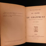 1884 Crime and Punishment by Dostoevsky Russian Literature Early French ed 2v