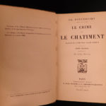 1884 Crime and Punishment by Dostoevsky Russian Literature Early French ed 2v