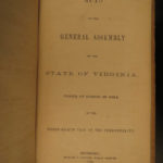 1863 Confederate Acts & Laws Virginia General Assembly CSA Civil WAR