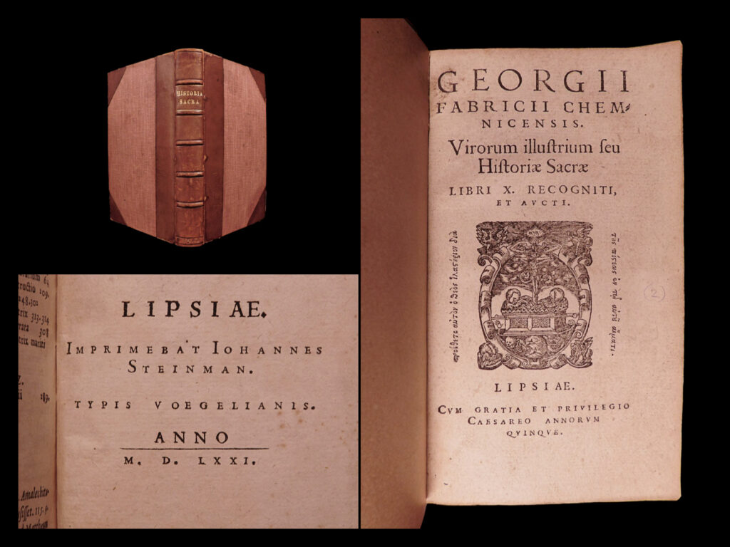 Georgii fabricii chemnicensis. Virorum illustrium seu historiae sacrae: liber x recogniti, et aucti. Georg fabricius.