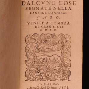 1573 Ragione d’Alcune Cose Castelvetro on Annibal Caro Poetry Italian Language