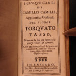 1685 Tasso Jerusalem Delivered CRUSADES Italian Gerusalemme Liberata Muslim RARE