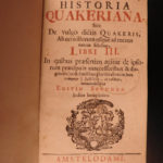 1696 Historia Quakeriana EARLY AMERICA Dutch Croese Quakers William Penn Sewel