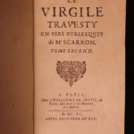 1691 Virgil Travesty Paul Scarron Parody Literature Aeneid Mythology Trojans 2v