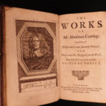 1681 Abraham Cowley English Poetry Mistress Motto Pindar Ode Davideis Sylva