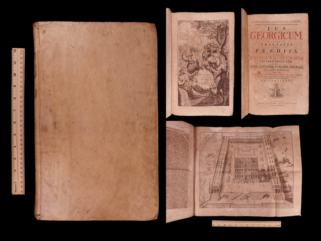 Godofredi christiani leiseri … jus georgicum, sive tractatus de praediis, in quo universum jus praediorum et pertinentiarum ex jure gentium, publico, feudali, romano-germanico, nec non e scriptoribus historicis, politicis et oeconomicis deductum, explicatum, figurisque aeneis illustratum est. Christian gottfried leiser.