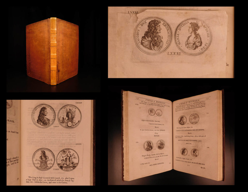 1697 1st ed evelyn numismata illustrated medals coins physiognomy numismatics | <em>“the long and prolixer beard was ever a mark of gravity and wisdom in men, but a woman with a hairy chin, was saluted as a monster, by a peal of stones at her. ” </em> – john evelyn, <em>numismata</em> <em> </em> <em>john evelyn’s ‘numismata’ is one of the most important 17<sup>th</sup>-century books on numismatics, ancient coins, medals, collecting them, and identifying authentic and fakes. This 1697 first edition is illustrated with engravings of medals each with inscriptions and commentary on the figures. While the title of the works refers to both numismatics, which includes coins, the content of evelyn’s treatise focuses primarily on medals alone. </em> <em> </em> <em>this work though, takes a bizarre turn and covers more than just the study of medals. Evelyn writes about human physiognomy and the importance of the human face which appears on medals and coins. One rather odd section discusses the appearance of a beard on both a man and a woman! </em>